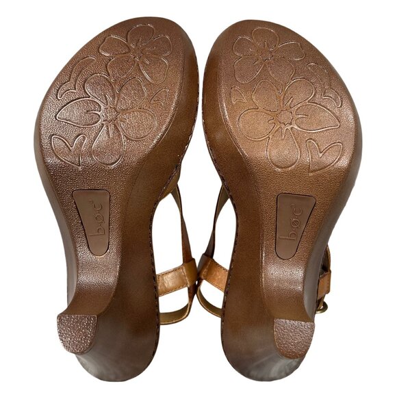 b.o.c. Born Concepts Brown Slingback Strappy Leather Sandals Size 8 - Picture 5 of 13